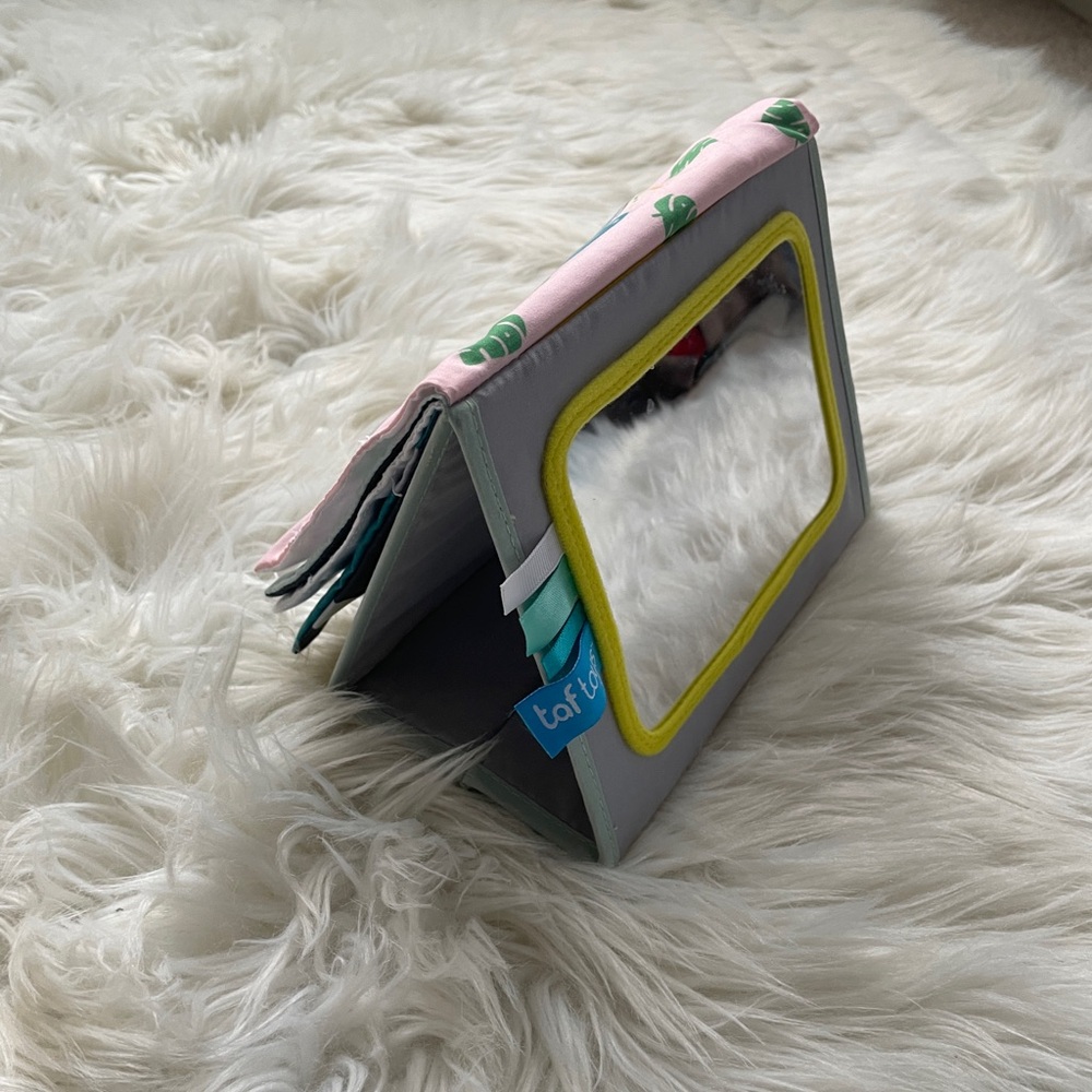 Tummy time high contrast baby book/ mirror